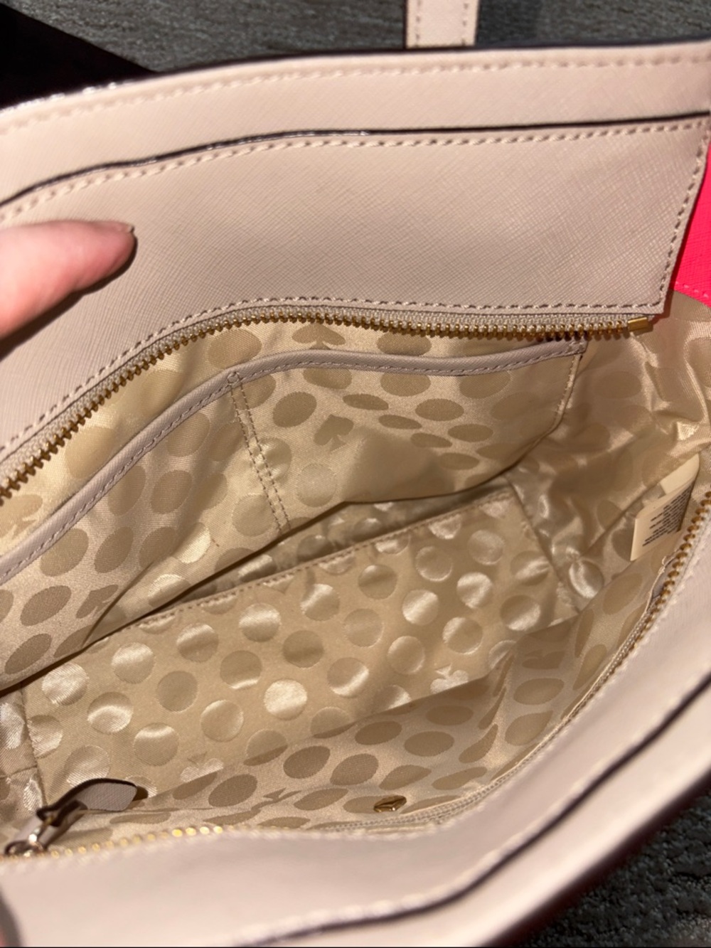 kate spade Hayden Gray with Pink Panel Leather Satchel w/ crossbody strap EUC 🙌 - Picture 11 of 13